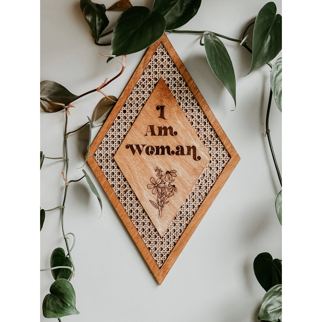 i am woman wall hanging