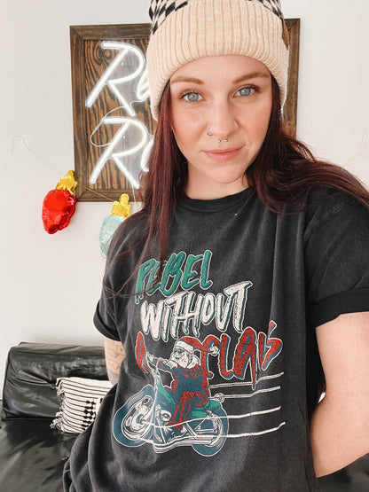 rebel without a claus tee