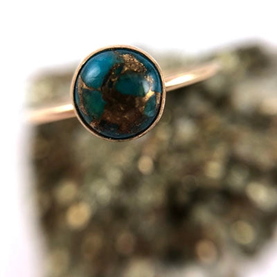 turquoise + copper ring
