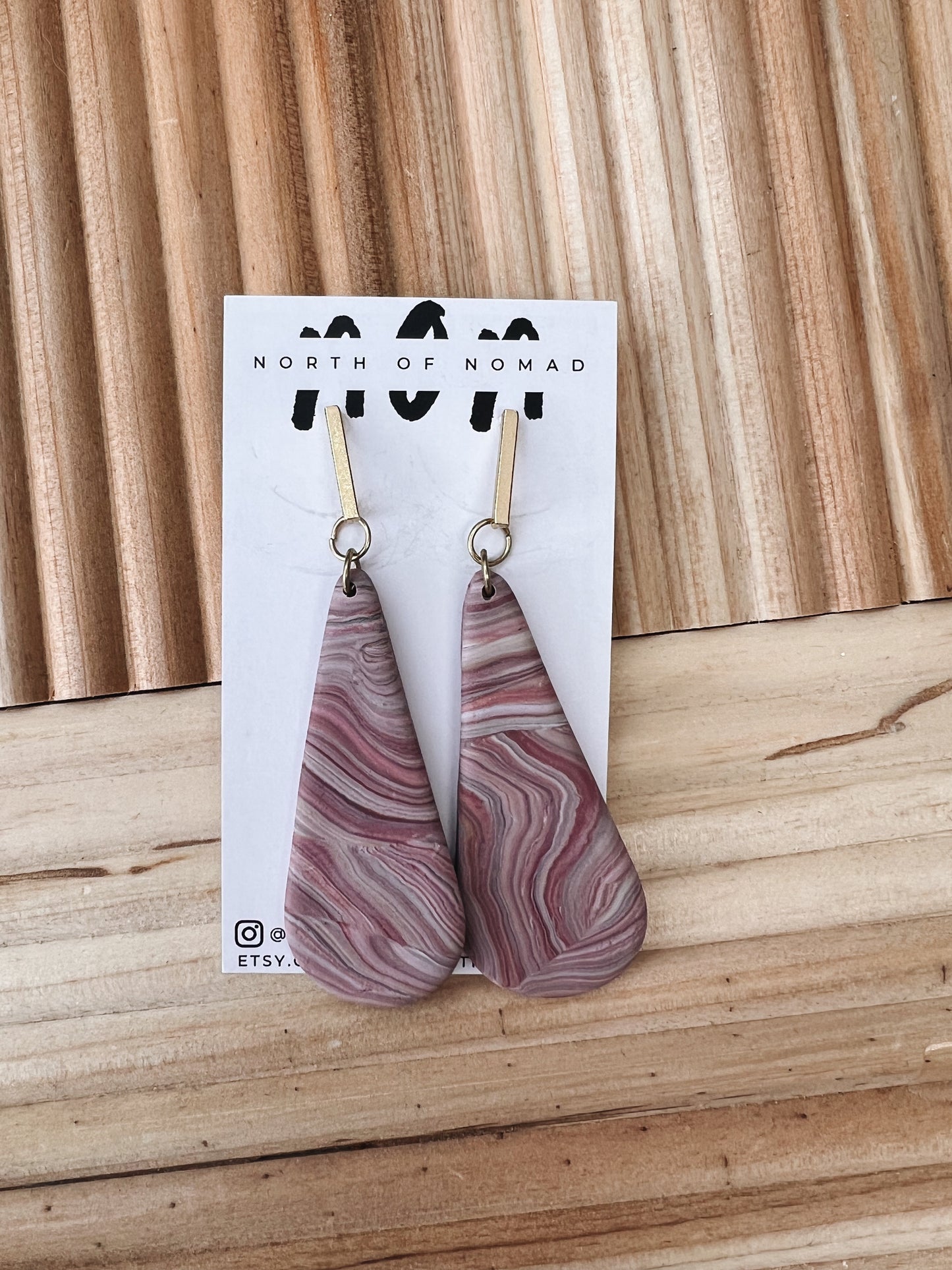 north of nomad large clay earrings