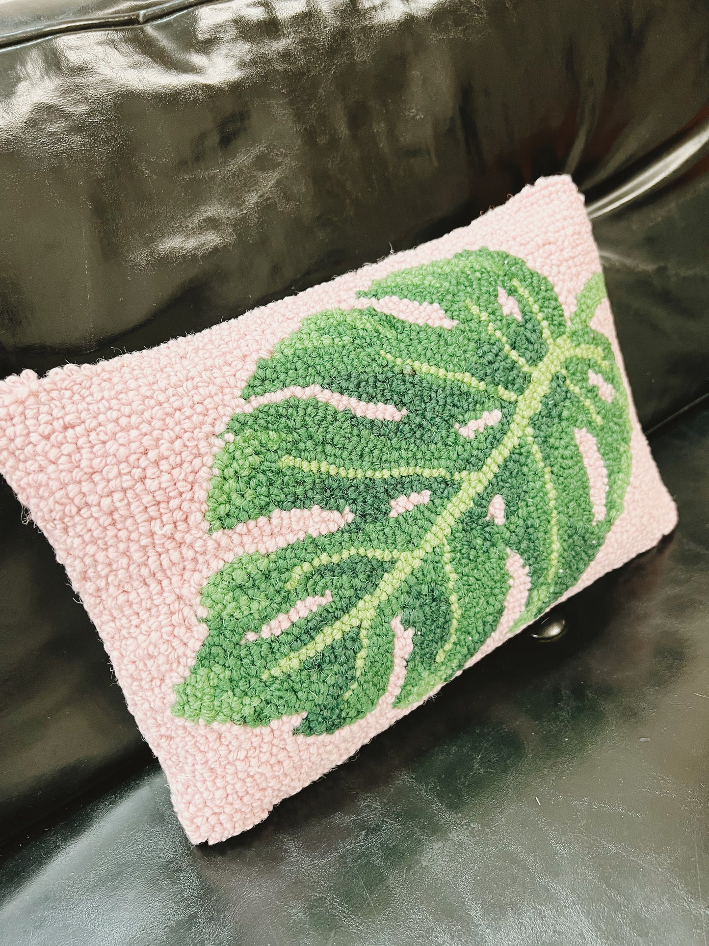 palm leaf hook pillow