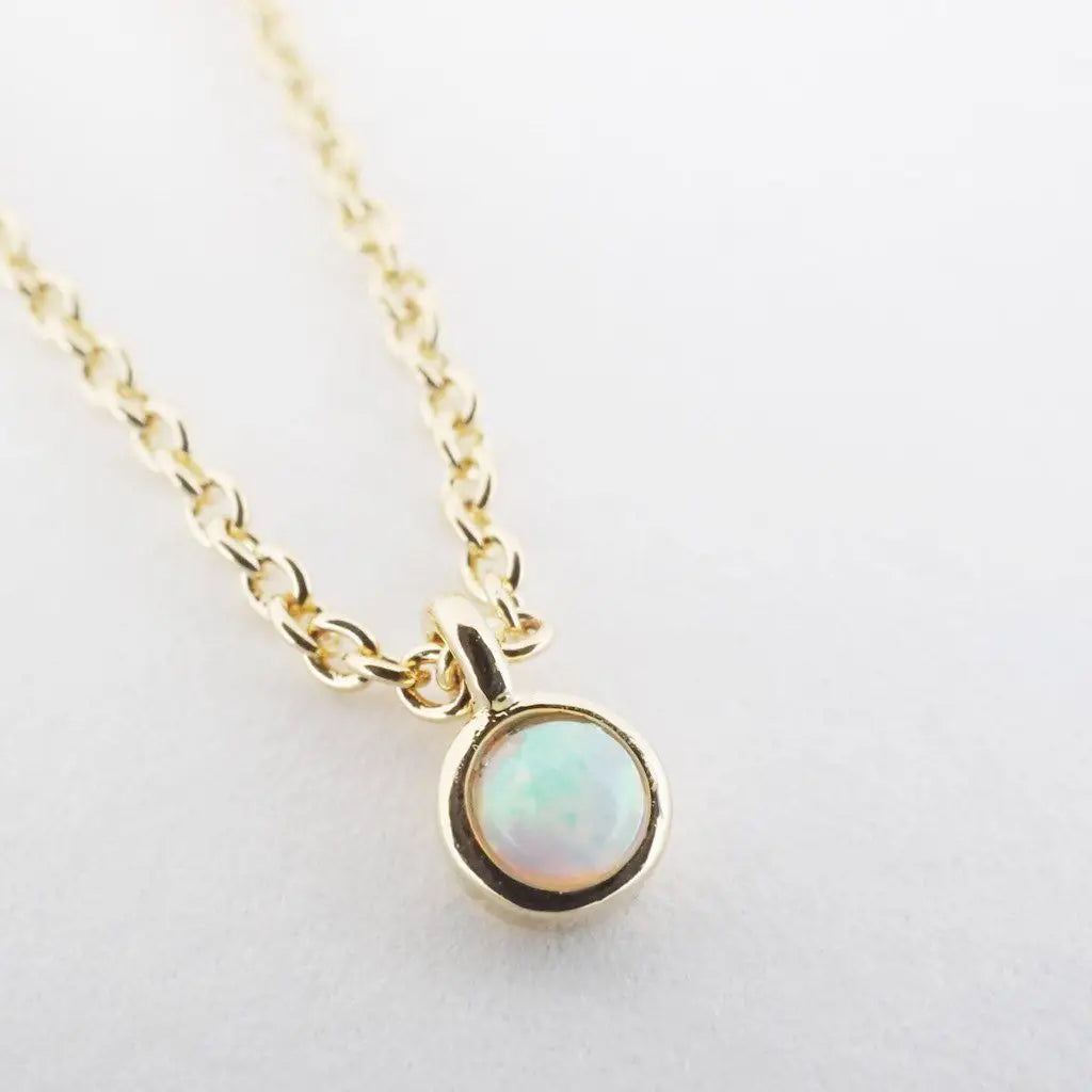 opal bezel necklace