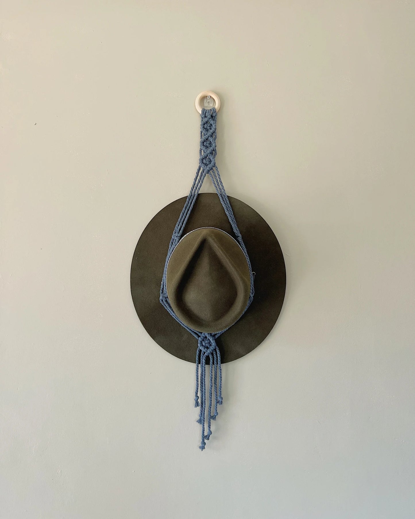 macrame hat hanger